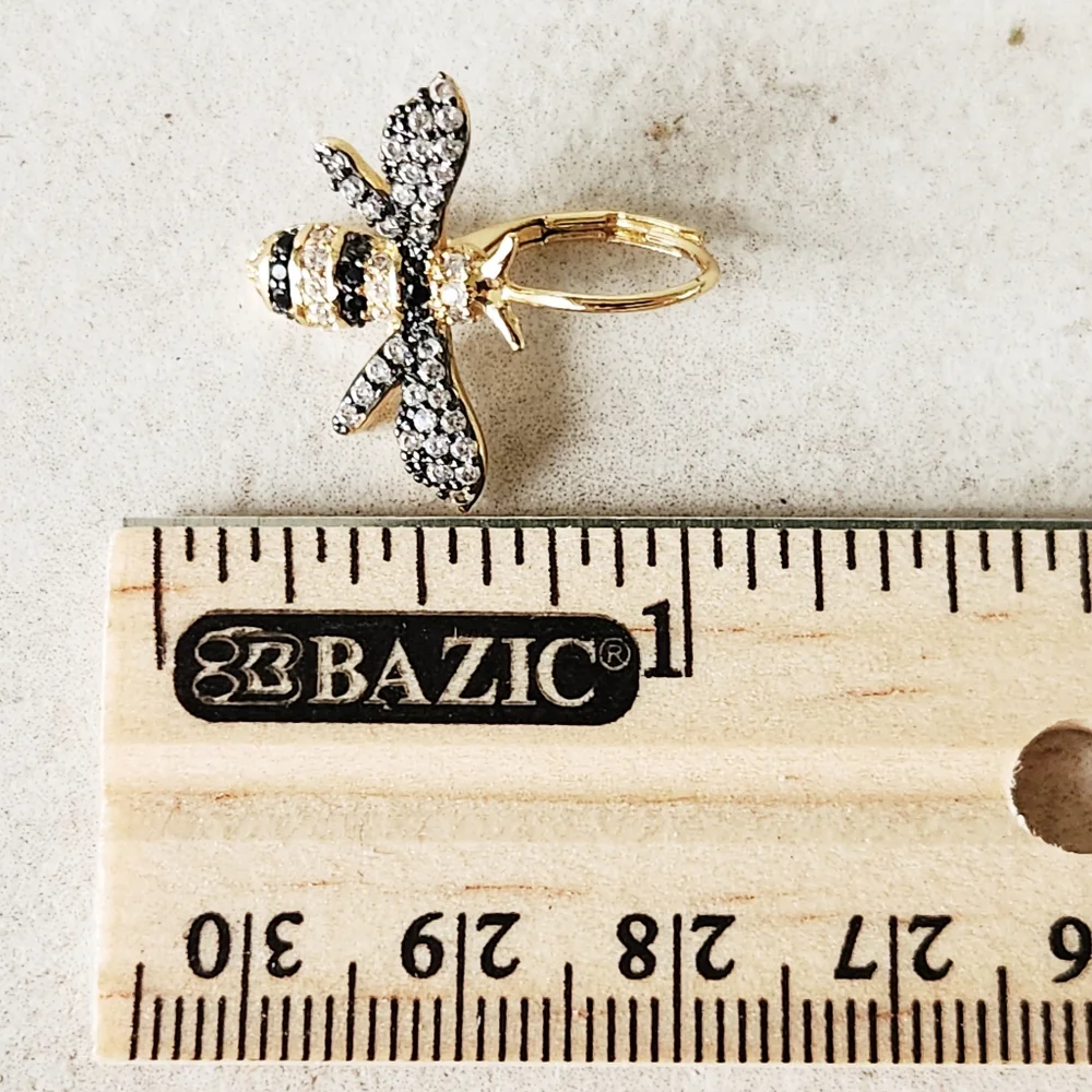 Kenneth Jay Lane Look Of Real Goldplated & Cubic Zirconia Bumble Bee Earrings